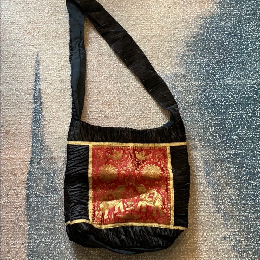 Gold Hand Stitched Indian Tote